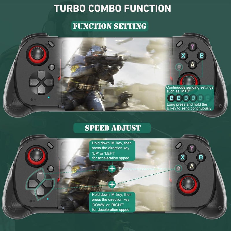Megadream iOS/Android/PC Wireless Game Controller, Mobile Gamepad Joystick for iPhone 16/15/14/13, iPad, Samsung Galaxy/LG/TCL Phone Tablet- Hall Trigger - Call of Duty, Genshin Impact, Cloud Game, Delta Emulator - Image 4